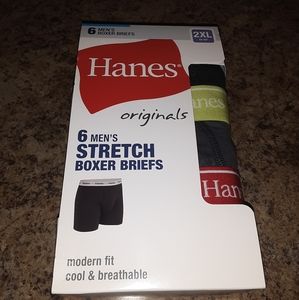 Hanes Originals Men's 2XL Stretch Boxer Briefs 6 pack New